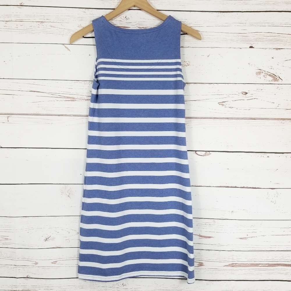 Joules | Blue Chambray Striped Jersey Dress NEW - Picture 4 of 6